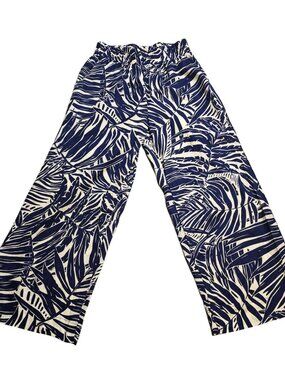 Panama Jack Linen Blend Tropical Leaf Pattern Pants M NWT